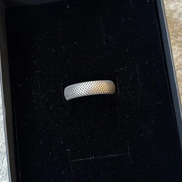Brand New Sterling Silver 925 Snakeskin Wedding Band Ring Handcrafted Minimalist